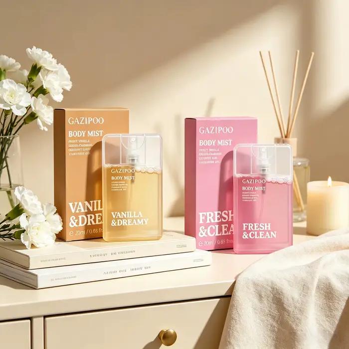 Lot de 2 brumes corporelles parfumées Vanille Pomme 20ml, Spray Eau de Toilette Fraîche, Parfum Cheveux et Corps, Brume Corporelle pour Femme pour les Rendez-vous