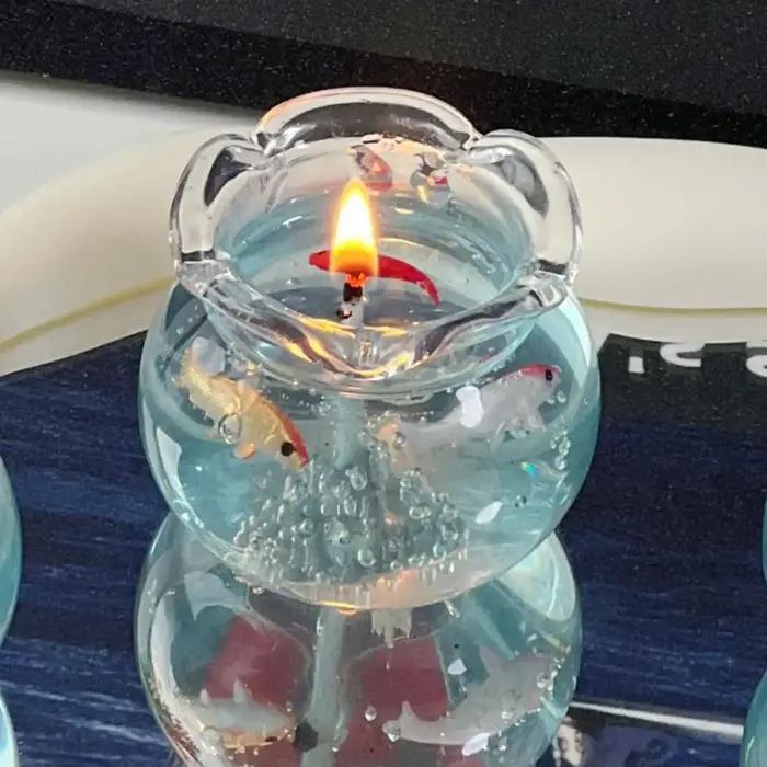 Mini bougie décorative en forme d'aquarium à bulles