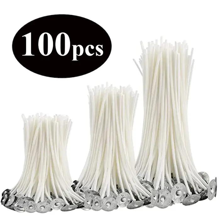 Mèches de bougie sans fumée en coton pré-ciré pour bricolage et couture, variété de couleurs pour décorations personnalisées et événements spéciaux