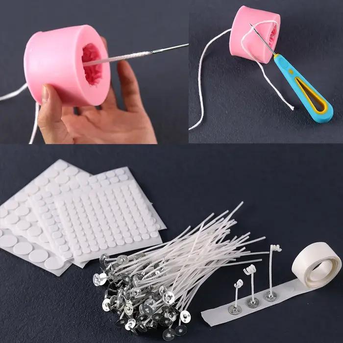 Mèches de bougie sans fumée en coton pré-ciré pour bricolage et couture, variété de couleurs pour décorations personnalisées et événements spéciaux
