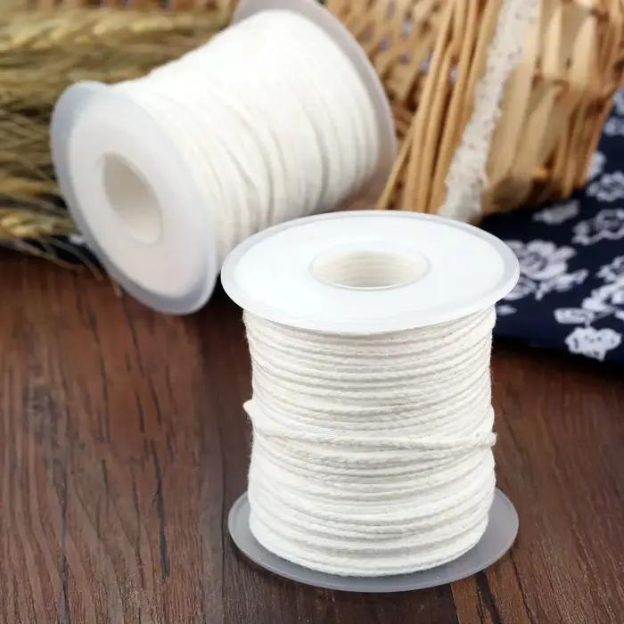Bobine de mèches de bougie tressées carrées en coton non ciré