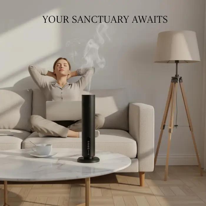 Diffuseur d'huiles essentielles sans eau rechargeable avec contrôle Bluetooth pour grandes pièces occasions spéciales aromathérapie ambiance détente