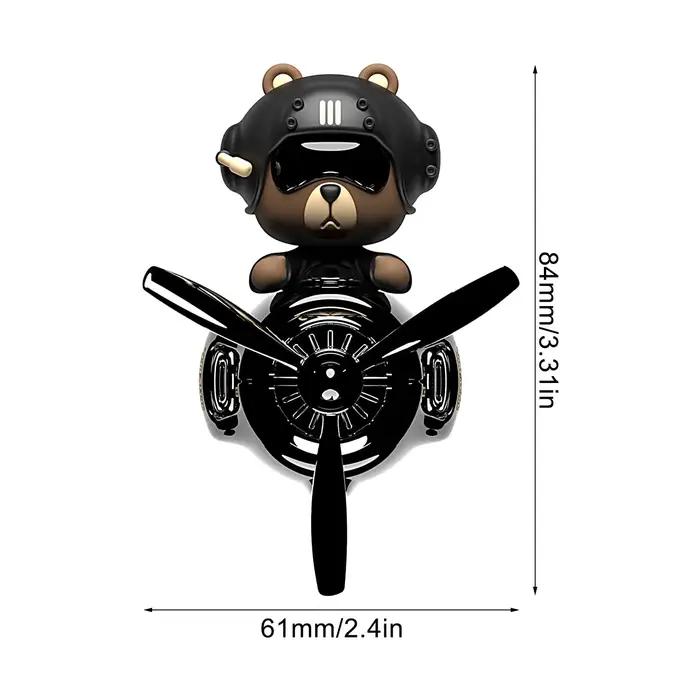 Diffuseur de parfum rotatif en forme d'ours pilote d'avion pour voiture