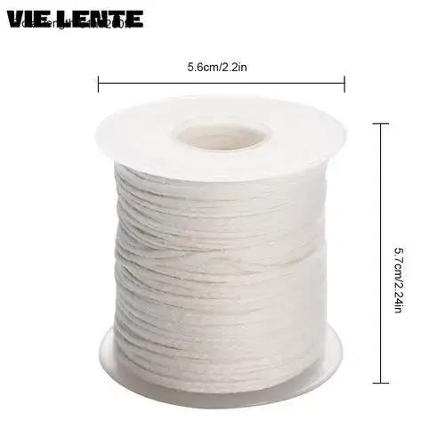 1 rouleau de mèche de bougie blanche en coton tissé
