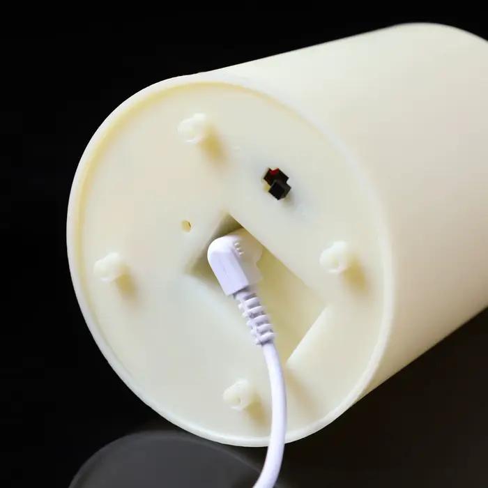1/3 Bougies décoratives sans flamme à mèche mobile USB avec télécommande