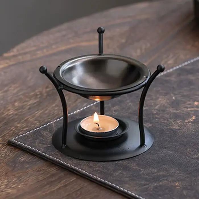 Diffuseur d'huiles essentielles créatif, brûleur d'aromathérapie portable en forme de polygone, support de chauffage de bougie rétro décoratif, utilisation en chambre