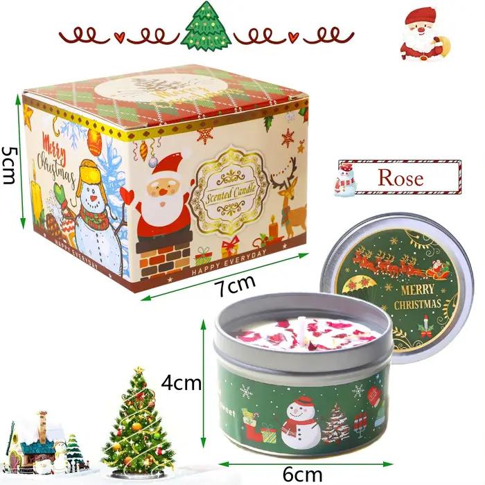 Ensemble de bougies parfumées de noël, pot de bougie parfumée, encens romantique sans fumée, bougie