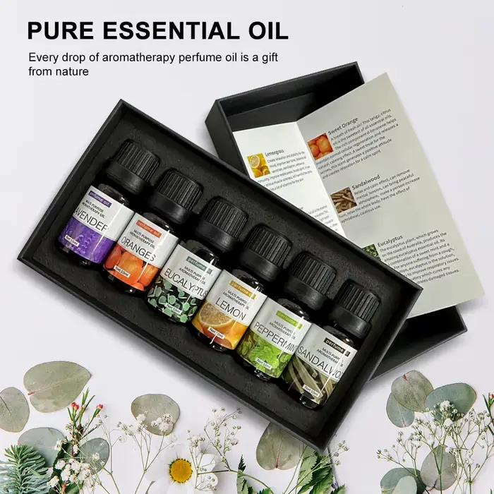 Ensemble d'huiles essentielles hydrosolubles, aromathérapie, TOP 6 mélanges biologiques pour diffuseur, humidificateur, huile parfumée, lavande, oranges