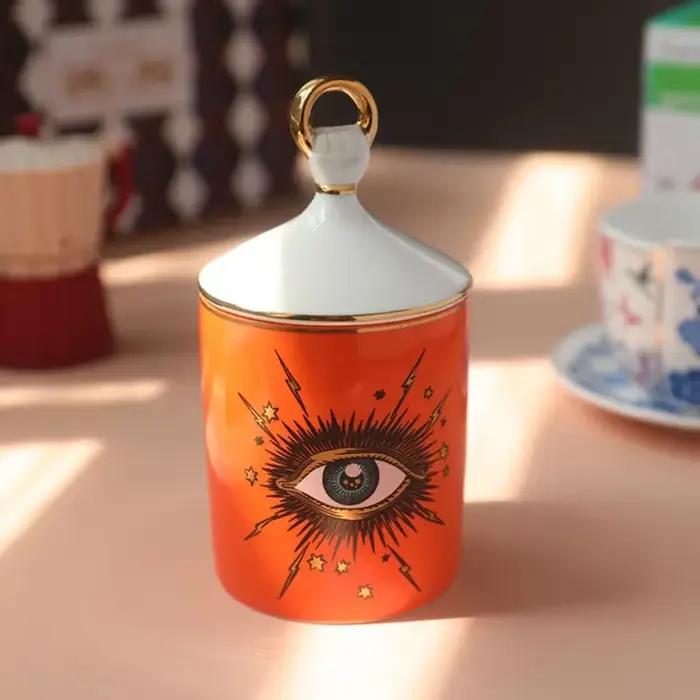 Bougie d'aromathérapie faite à la main avec couverture à la main, décoration de la maison, grand yeux, ciel étoilé, table de rangement 347, figurines