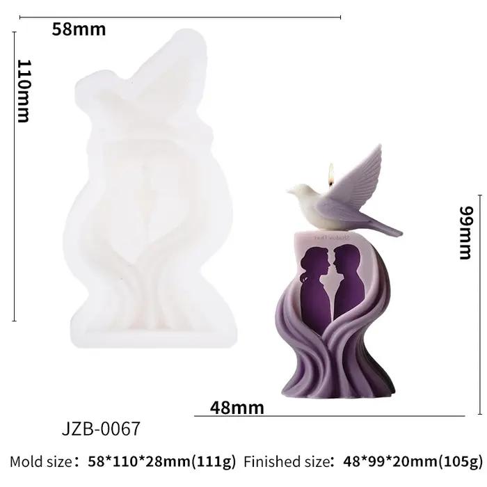 Moule à bougie colombe de la paix 3D, ornement de Pigeon, savon d'aromathérapie, Sculpture en gypse, fabrication de cadeaux, moule en résine époxy et Silicone