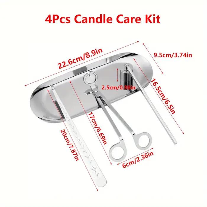 Kit de soins de bougies de luxe en acier inoxydable, coupe-mèche, ciseaux, crochets d'extincteur, ou