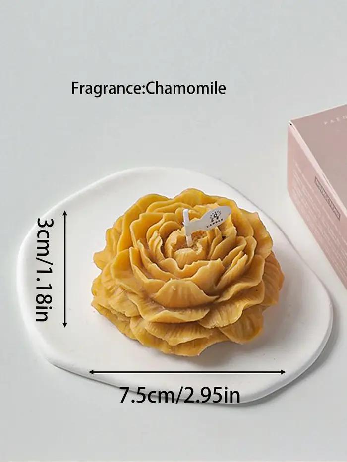 Bougie aromatique pivoine 3D créative en forme de fleur, aromathérapie, décor de mariage, boîte à ca