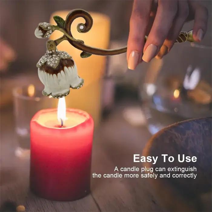 Éteignoir de bougie en métal avec long manche pour amateurs de bougies, décoration intérieure élégante, idéal pour fêtes et cadeaux