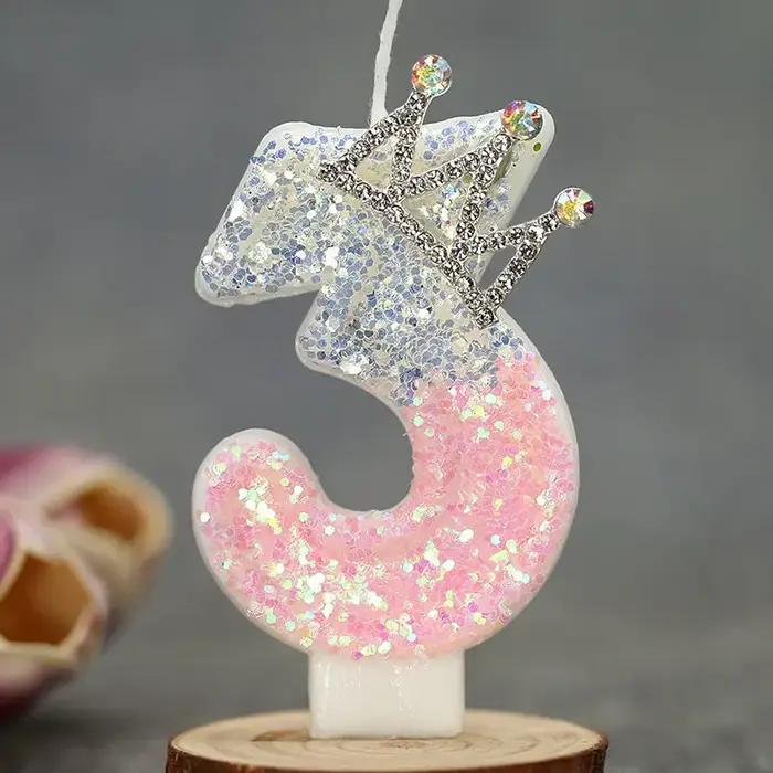 Bougie numérique pour gâteau d'anniversaire de princesse