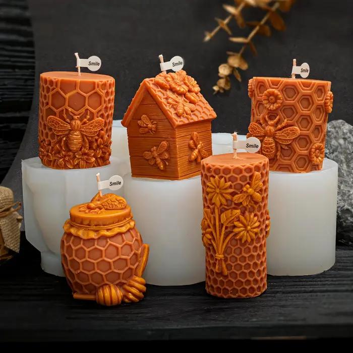 Moule à bougie 3D en silicone insecte avec motif floral pour cire, savon, résine, décoration maison et cadeau artisanal occasions spéciales