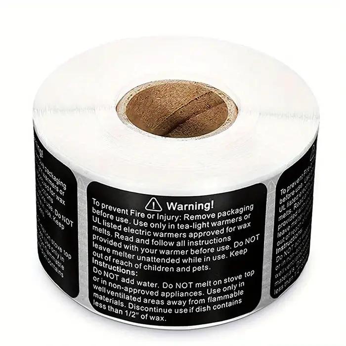 Autocollants de sécurité en iode fondu pour bougies, 500x1.8 pouces, 1.5 pièces