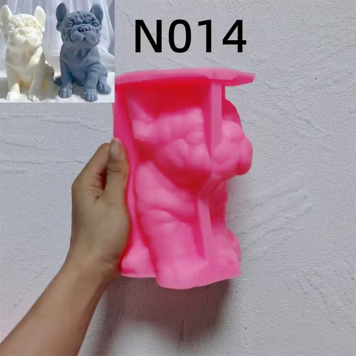 Moule à bougie bouledogue français, chiots d'animaux, cire de soja, en Silicone, chiot, amoureux des