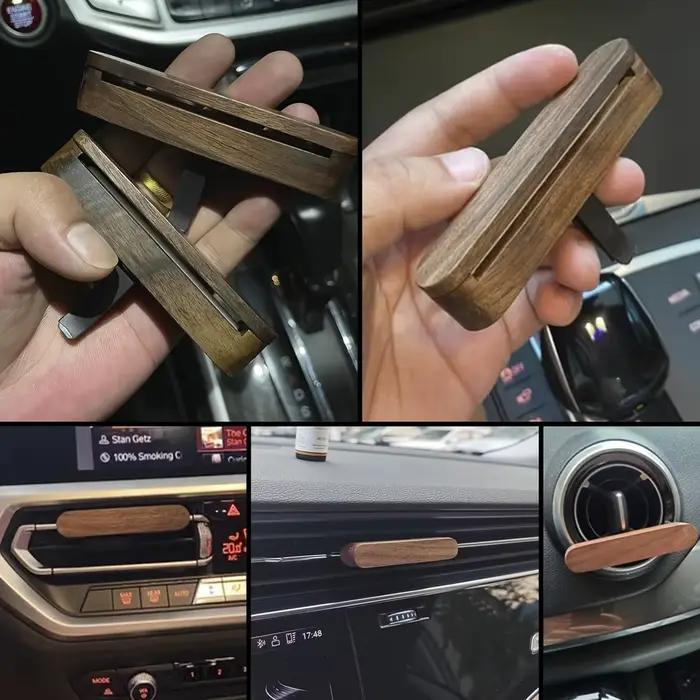 Diffuseur de parfum pour voiture en bois, clip diffuseur d'aromathérapie, diffuseur en bois, accessoires décoratifs pour voiture, système de ventilation automobile