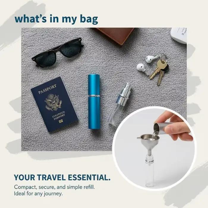 Atomiseur de parfum portable en aluminium de 5 ml, couvercle anti-fuite, plusieurs couleurs, pour les voyages et la vie quotidienne