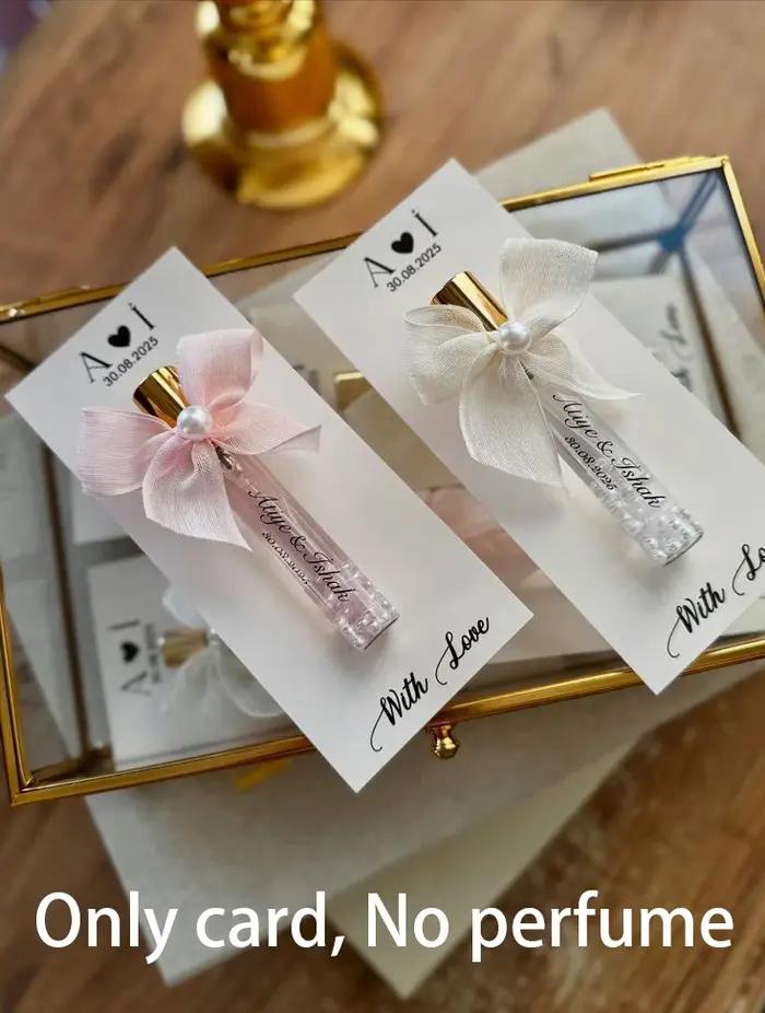 Carte-cadeau de parfum élégante personnalisée pour invités de fête