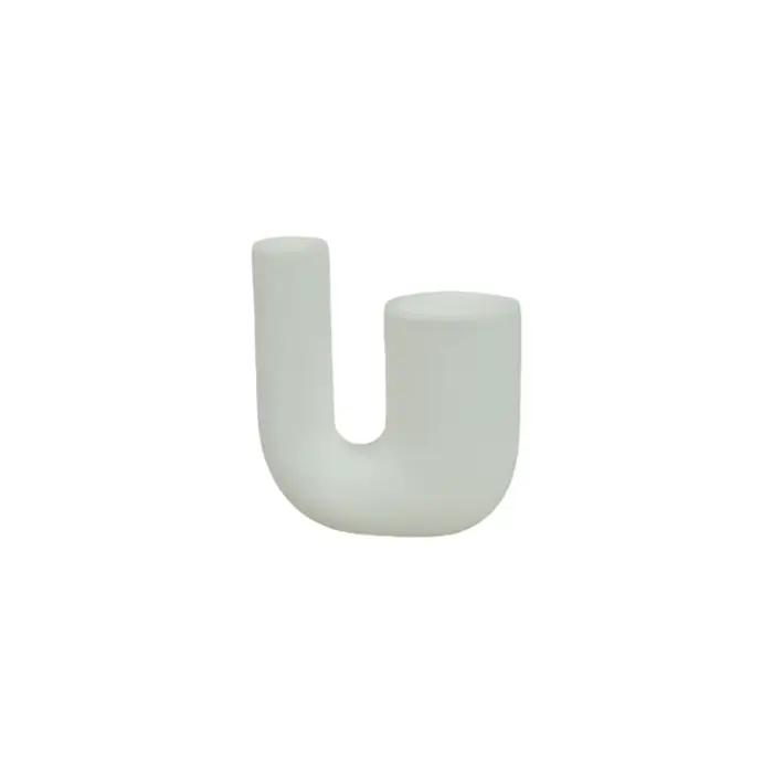 Porte-bougie en céramique en forme de U moderne, support de bougie romantique en argent électroplaqu