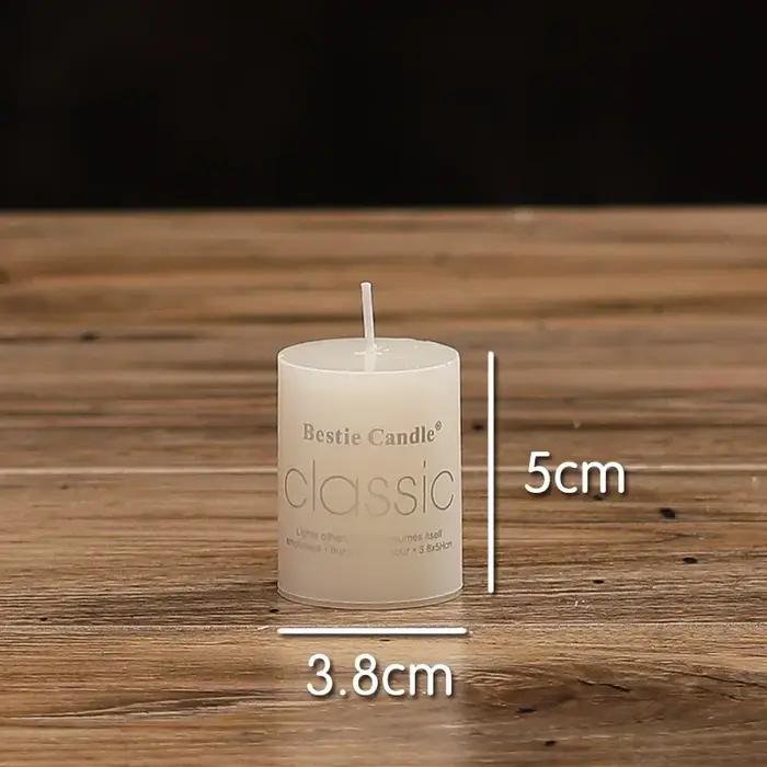 Grande bougie cylindrique moderne sans fumée et sans odeur, blanc ivoire, bougie paraffine, bougies