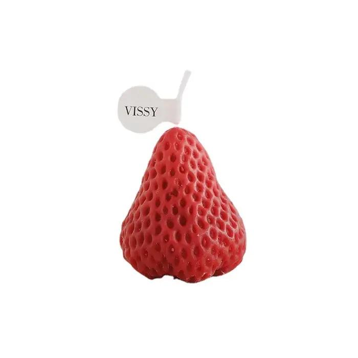 Bougies d'aromathérapie Harvey 3D en forme de fraise, design unique, parfum naturel, idéales pour la décoration intérieure et les fêtes