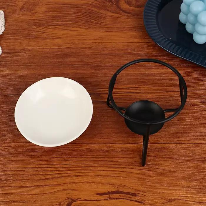 Lampe d'aromathérapie en céramique et métal multi-fonctionnelle pour diffusion d'huiles essentielles, décoration de maison et relaxation spa