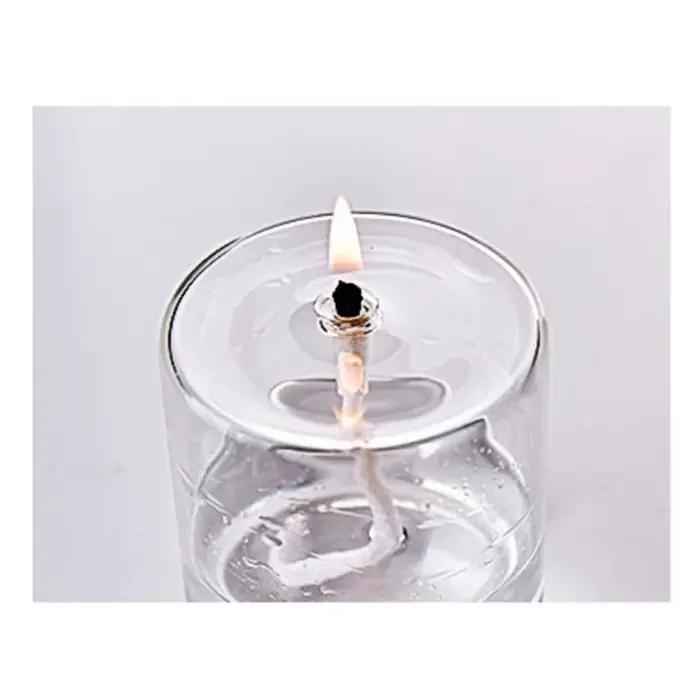 Bougie à huile en verre rechargeable pour décoration de maison et occasions spéciales, idéale pour fêtes, Noël, vacances, ambiance romantique et élégante à offrir