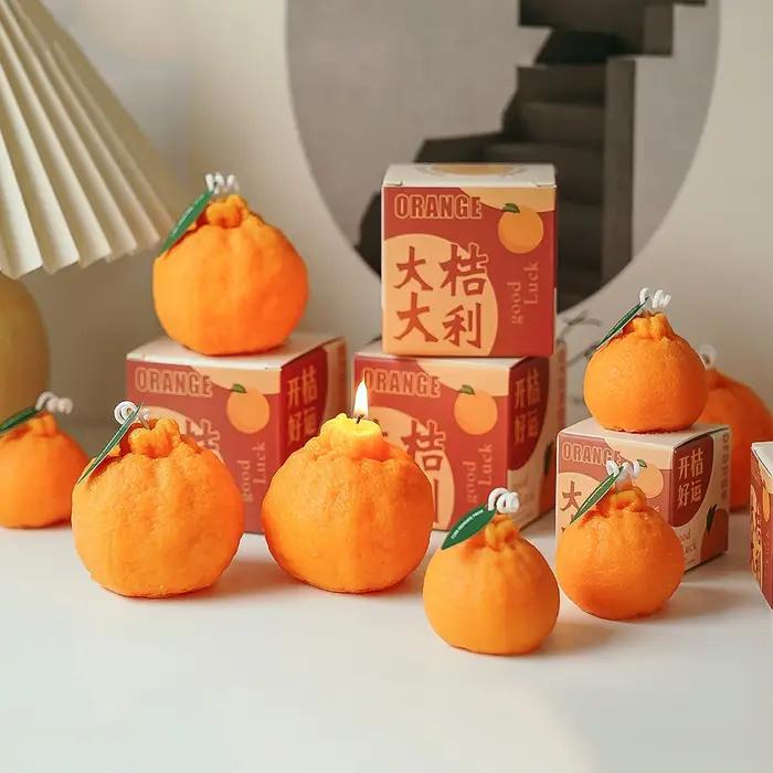 Bougie parfumée faite à la main aux fruits orange
