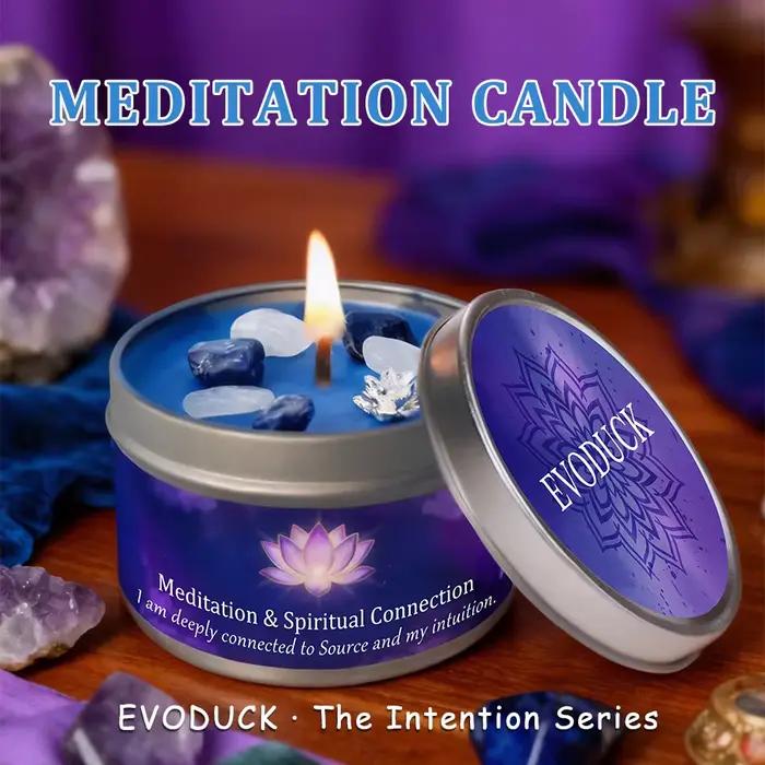 Bougie parfumée au cristal d'encens et bois de santal faite à la main pour méditation connexion spirituelle aromathérapie décoration salle de yoga cadeau occaions spéciales