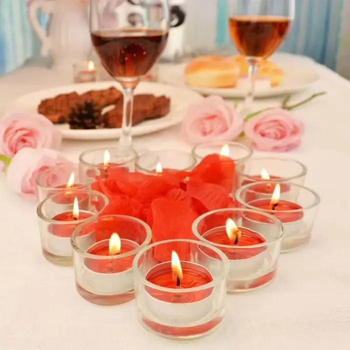 Porte-bougies en verre transparent classiques pour décoration de maison et événements familiaux et amicaux