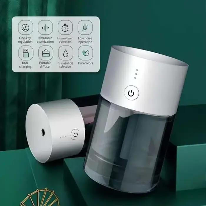Diffuseur d'huiles essentielles portable 65ML, diffuseur d'arômes USB pour voiture, purificateur d'air en verre pour la maison, machine à parfum avec minuterie 3h, accessoire de bureau