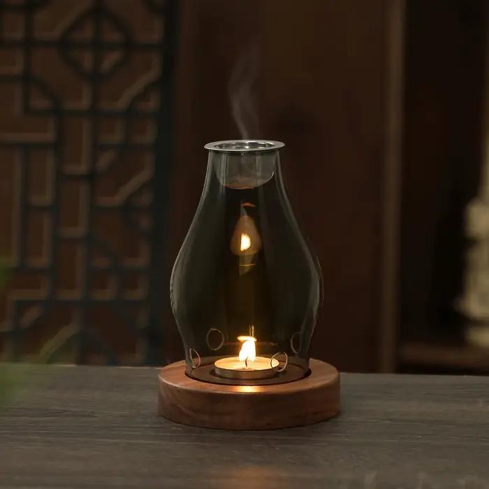 Porte-bougies en verre, bougies coupe-vent, ornements d'art rétro de bureau, pour la maison, les hôtels, les gîtes, la décoration et l'aménagement