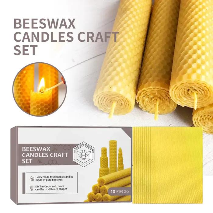Coffret Cadeau de 10 Feuilles de Cire d'Abeille Premium pour Fabrication de Bougies DIY