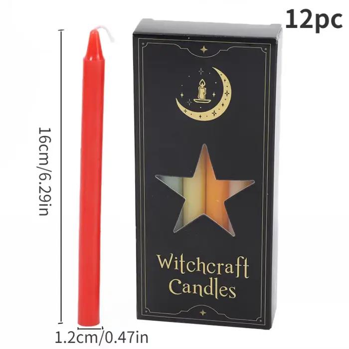 Mini bougie conique rouge non parfumée fait à la main pour rituels et décoration de Noël 12 pièces par boîte activité religieuse ambiance chaleureuse