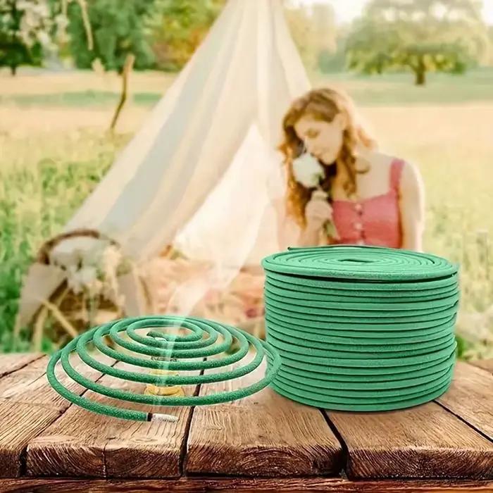 Y 48 pièces encens en bobine de citronnelle naturelle avec support-camping, bord de piscine, extérieur, Patio et randonnée parfum anti-moustique américain