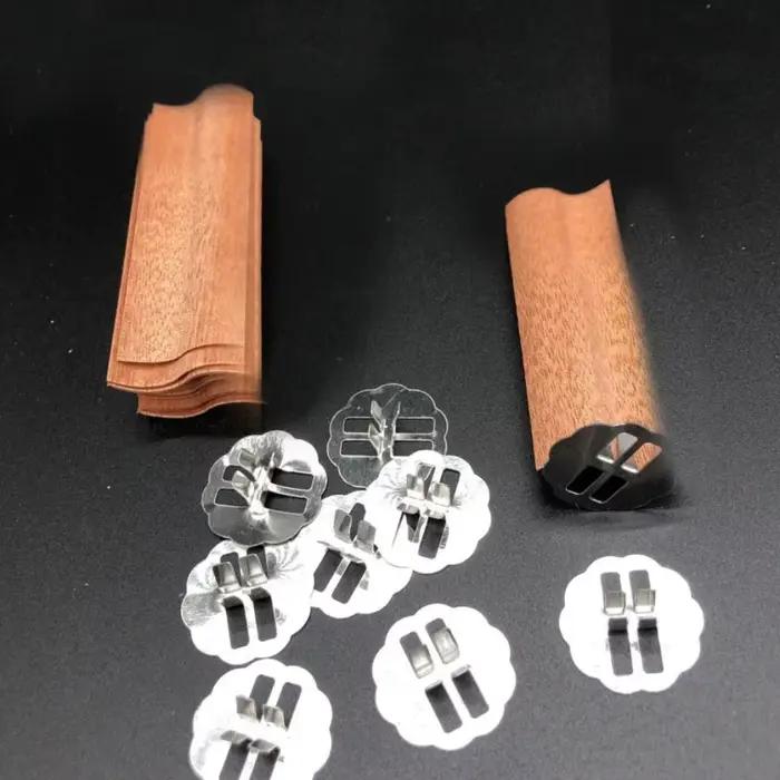 Mèche de bougie en bois en forme de S, grande flamme, avec base, pour fabrication de bougies DIY, accessoire pour bougies en copeaux de bois