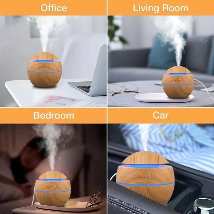 Humidificateur Électrique à Diffusion d'Arôme Ultrasonique Silencieux pour Diffusion d'Huiles Essentielles en Intérieur Usage Chambre à Coucher Bureau Salon Occasions Spéciales