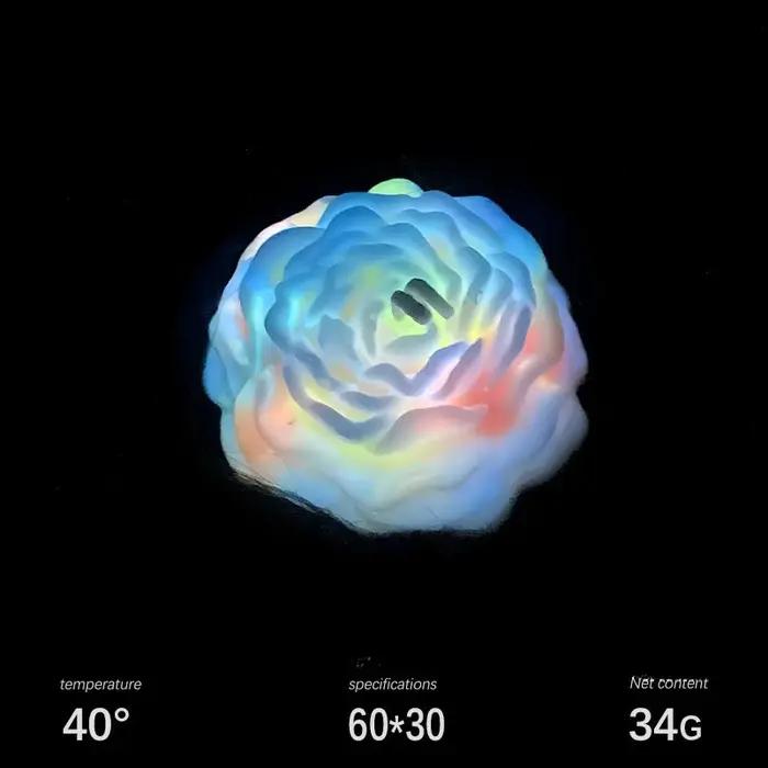 Bougies lumineuses à basse température qui brillent dans la nuit, en forme de fleur de pivoine blanc