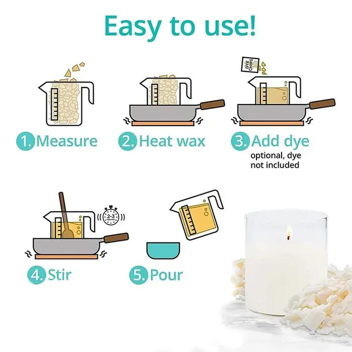 Cire de soja naturelle pour la fabrication de bougies DIY 100 250 500 1000g sans additif pour fabrication de bougies parfumées et sans fumée matériaux pour bougies occasions spéciales et cadeaux personnalisés