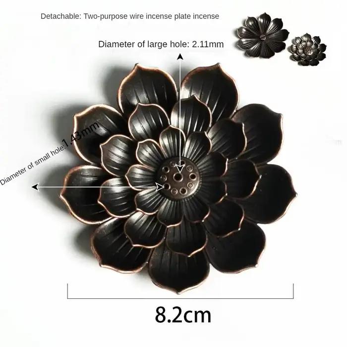 Brûleur d'encens créatif en cuivre de haute qualité pour salon et yoga studio design original en forme de lotus adaptable aux différentes occasions de détente et relaxation