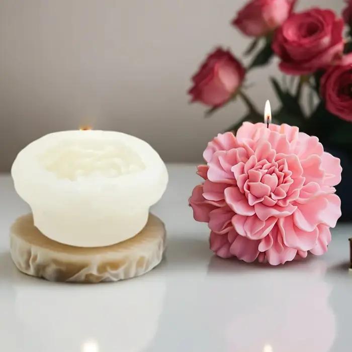 Moule à fleur d'hibiscus pour bougie et savon en silicone gris clair pour aromathérapie et décoration DIY à offrir pour maison et bien-être