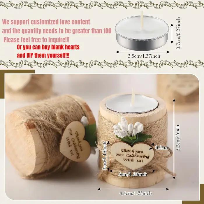 Bougeoirs photophore en bois pour mariage
