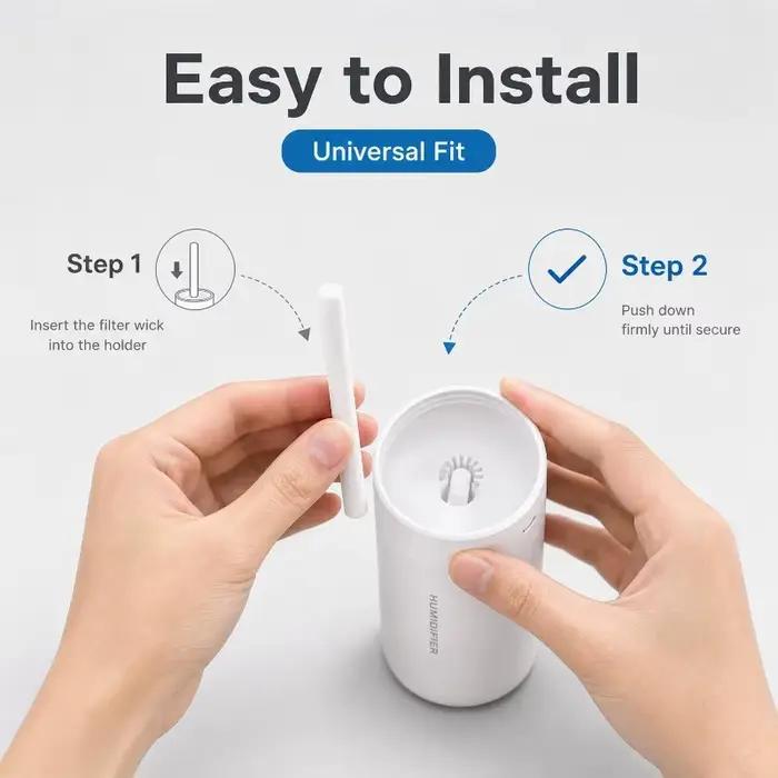 10/200 pièces Mini diffuseur d'air portable, recharges de bâtonnets de coton purs pour humidificateur, filtres, coton-tiges pour diffuseur d'arômes alimenté par USB