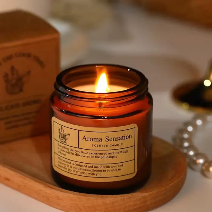 Bougie parfumée aromatique sans fumée cire de soja tasse en verre décoration maison festival mariage cadeau fête anniversaire