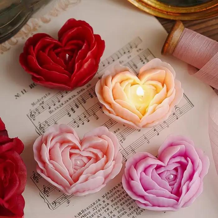 Bougie parfumée en forme de rose