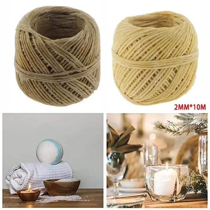 Rouleau de Cire d'Abeille Naturelle Enduit pour Bougie, Accessoire de Bougie, Chanvre, Pot, DIY, 1 Pièce, 10m