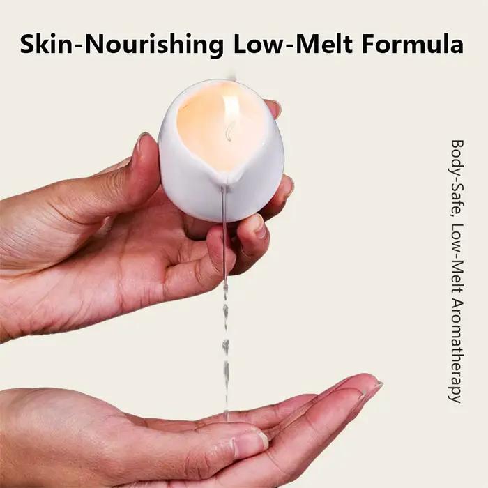 Bougie d'huile de massage naturelle parfumée fruitée faible chaleur hydratante luxe naturel apaisante pour maison et journée occassions spéciales