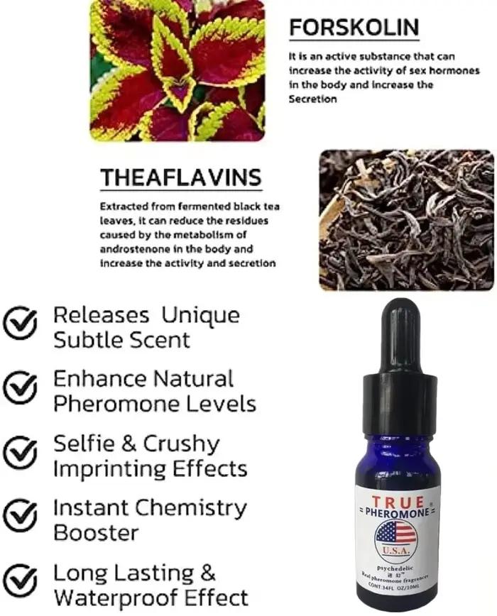 Parfum à l'huile essentielle infusée de phéromones fortes pour hommes et femmes, huile de phéromones stimulante pour le flirt, 10 ml
